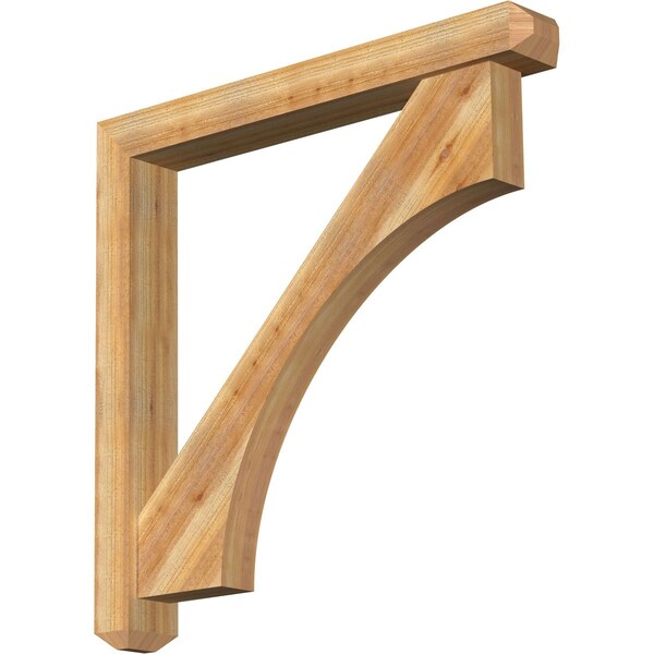 Ekena Millwork Westlake Craftsman Rough Sawn Bracket w/ Offset Brace, Western Red Cedar, 6"W x 46"D x 46"H BKT0604X46X46WTL04RWR - main